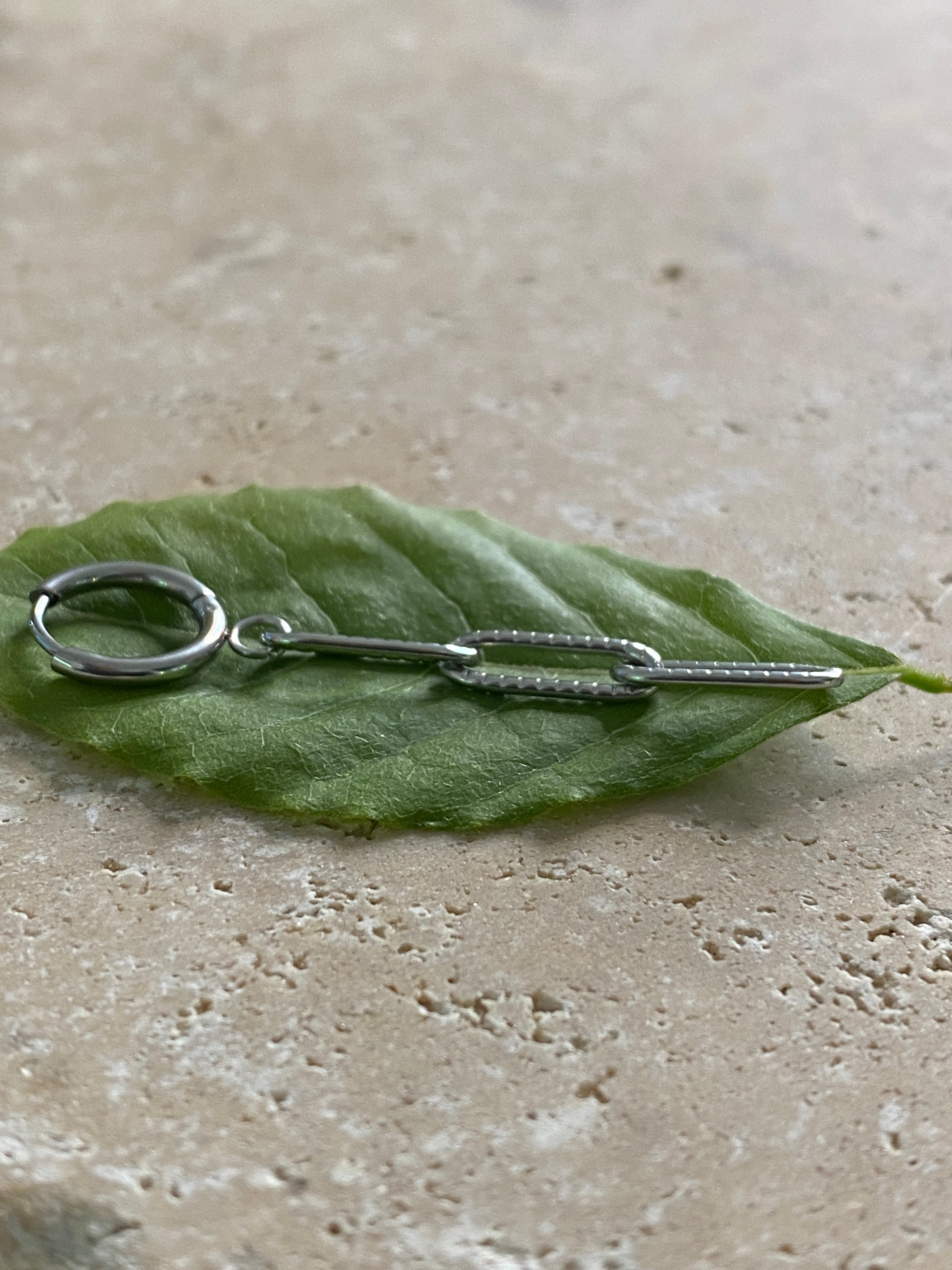 Mini créole chaîne martelée, acier inoxydable, vendue à l'unité