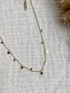 Collier fin, acier inoxydable, minis étoiles