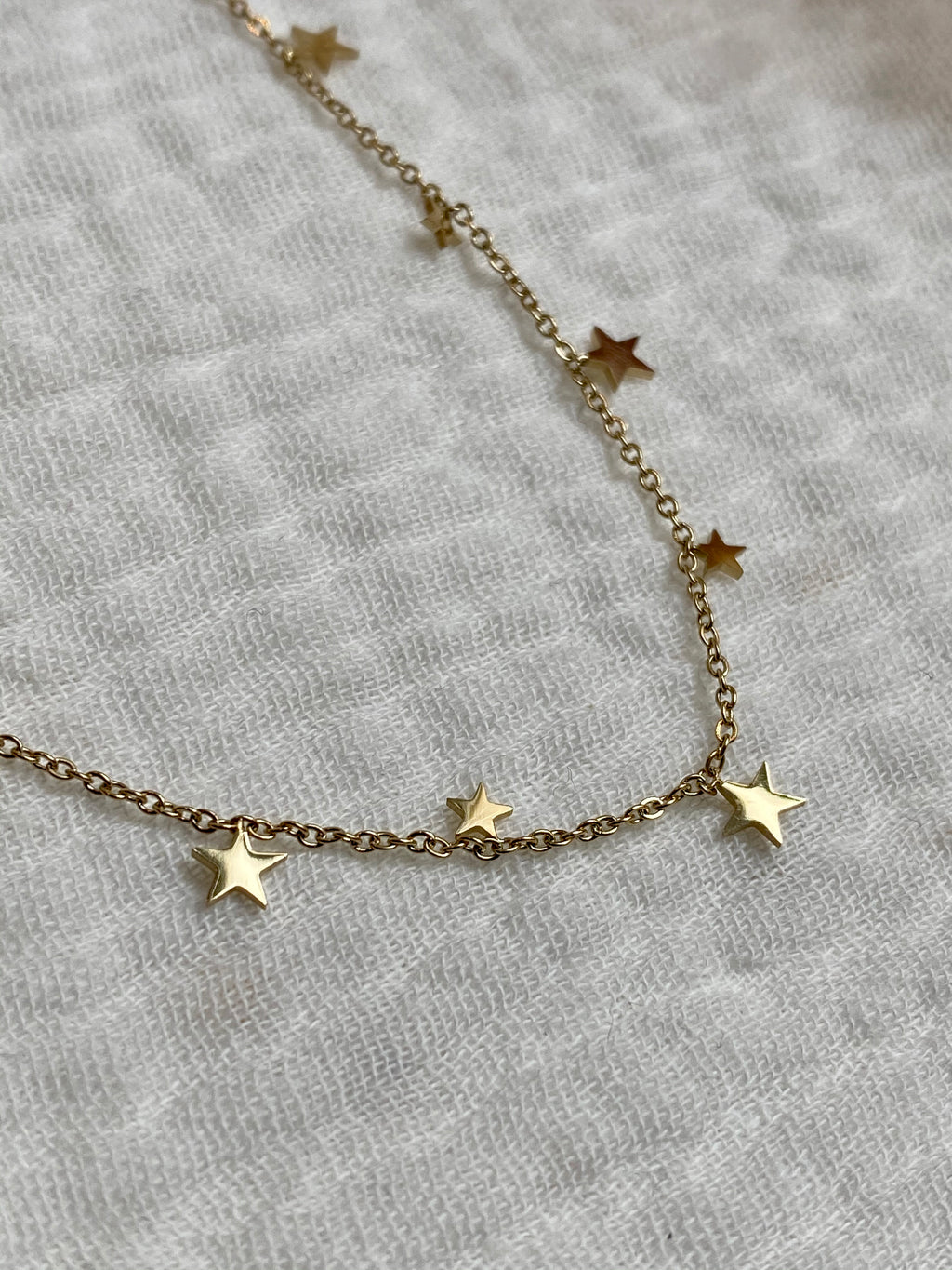 Collier fin, acier inoxydable, minis étoiles