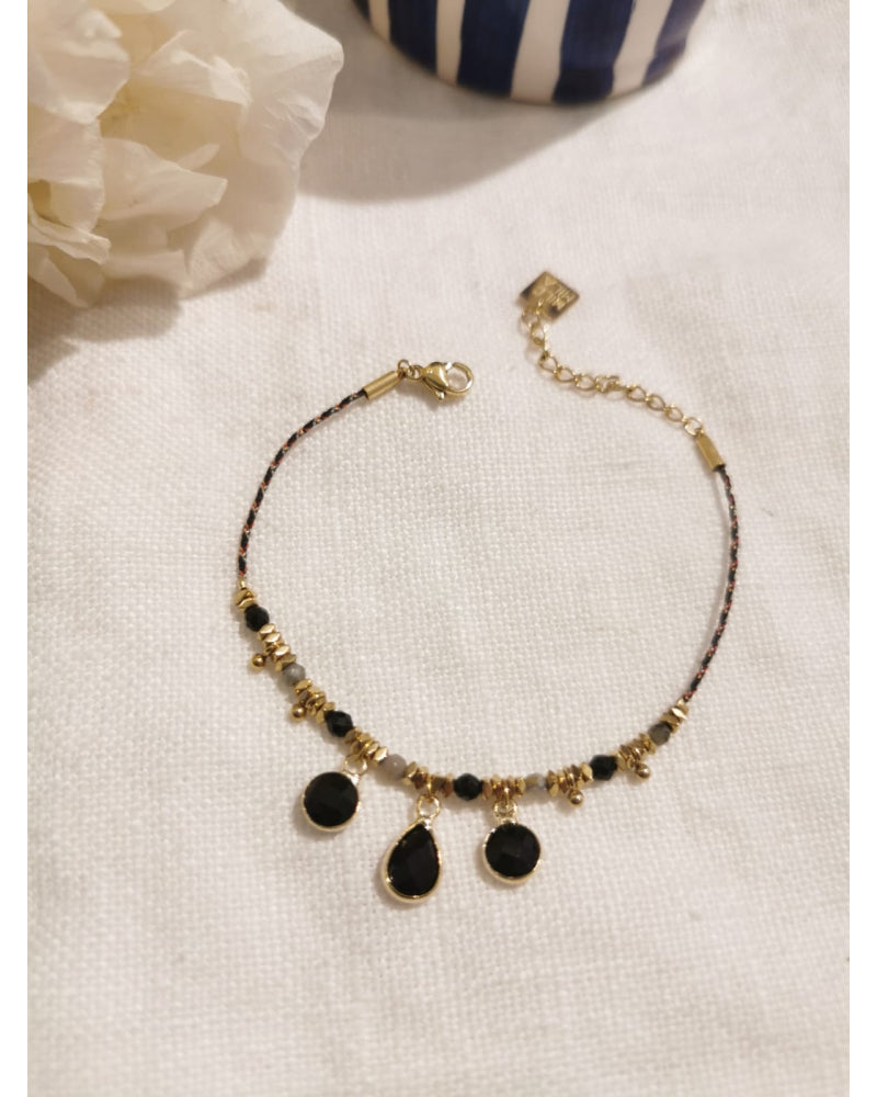 bracelet cordon pampilles cristal