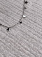 Collier fin, acier inoxydable, minis étoiles
