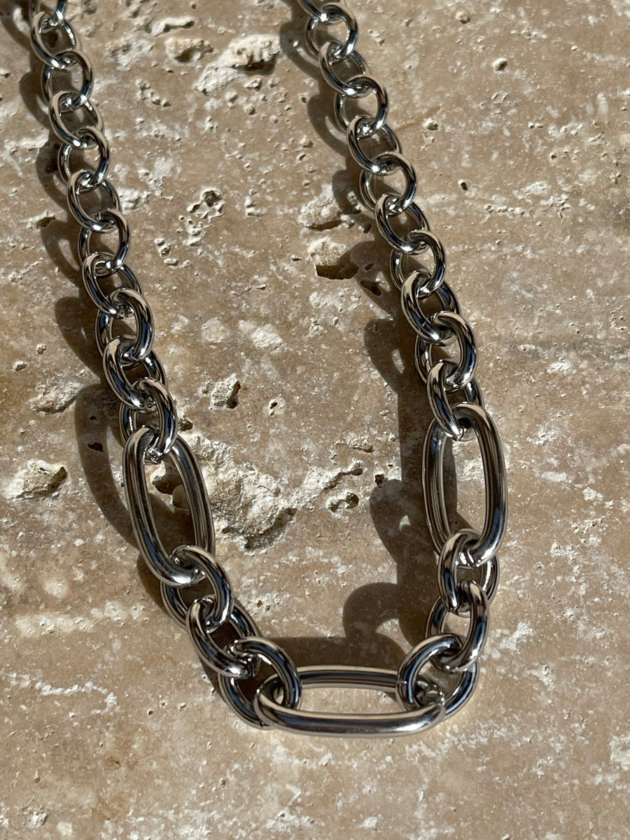 Collier acier inoxydable, big maille Luce