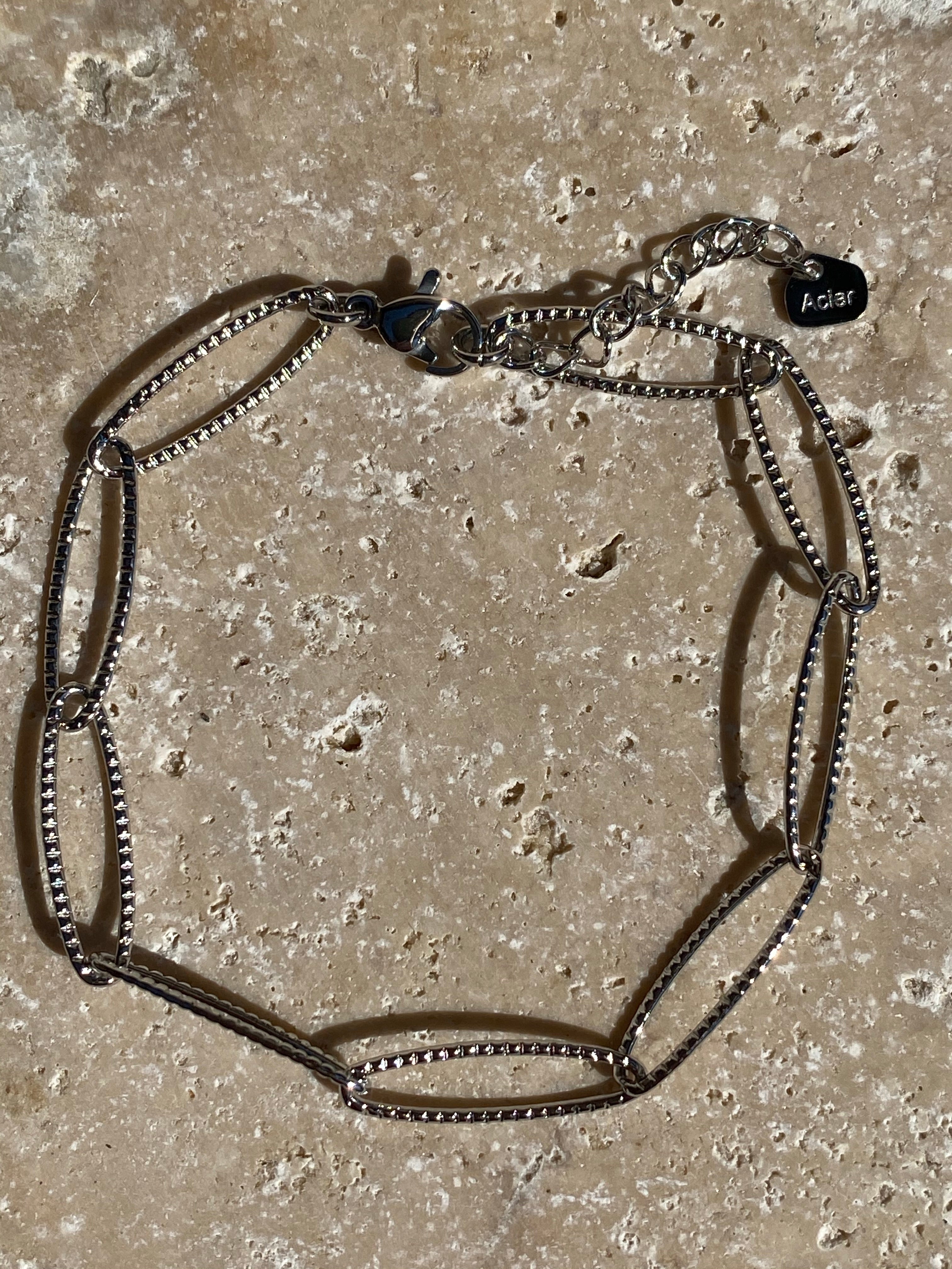 Bracelet, acier inoxydable, big maille Aurélie