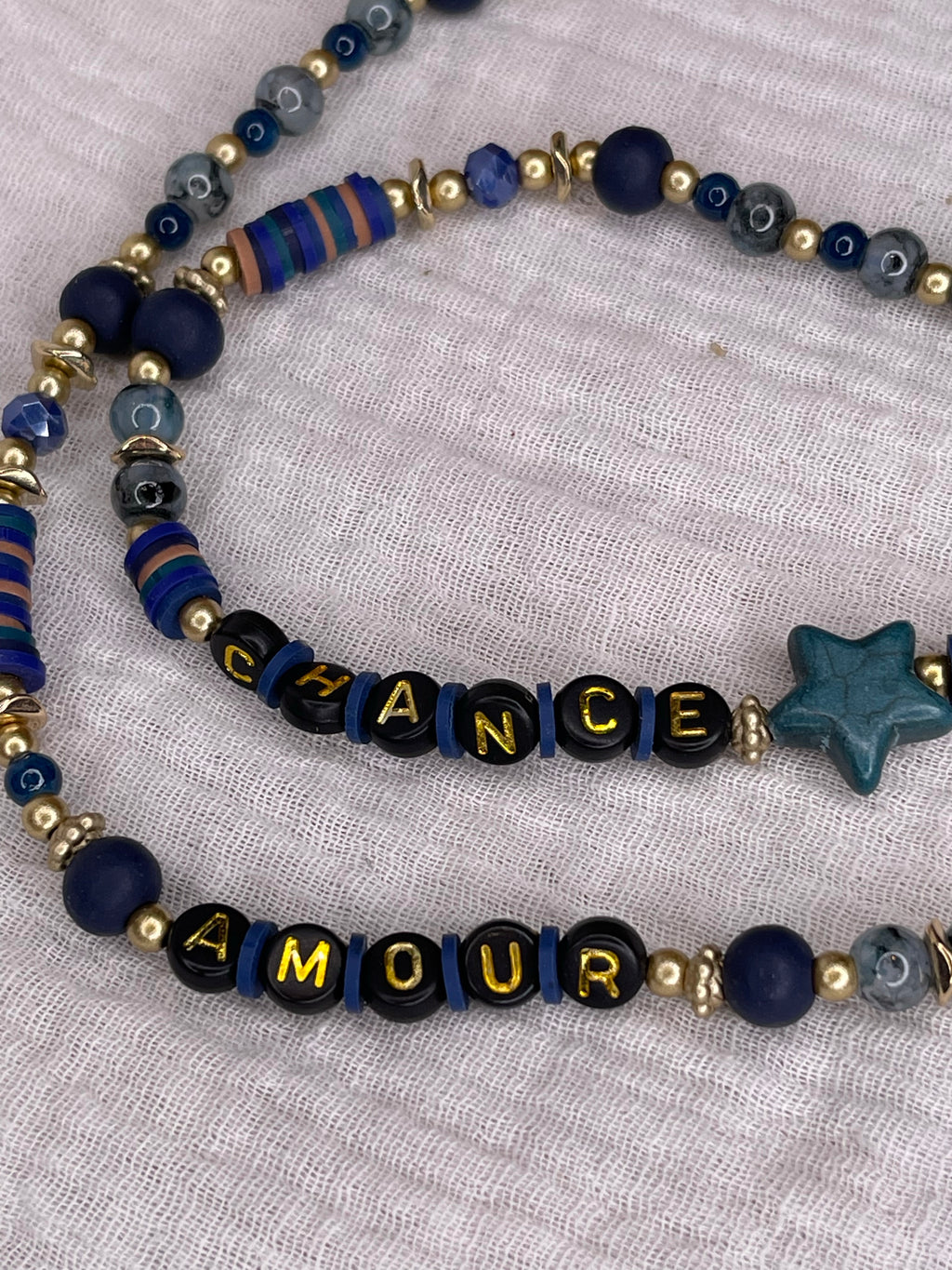 Bijou de téléphone long, "Amour - Chance"