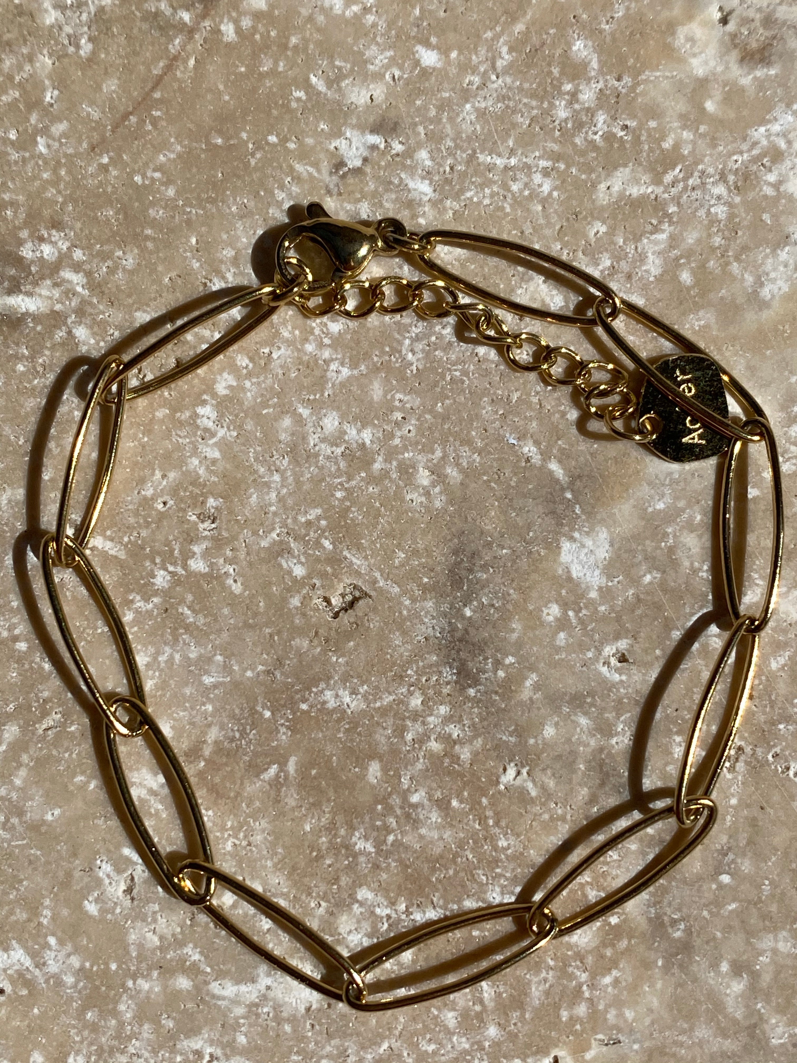 Bracelet, acier inoxydable, big maille Fanny