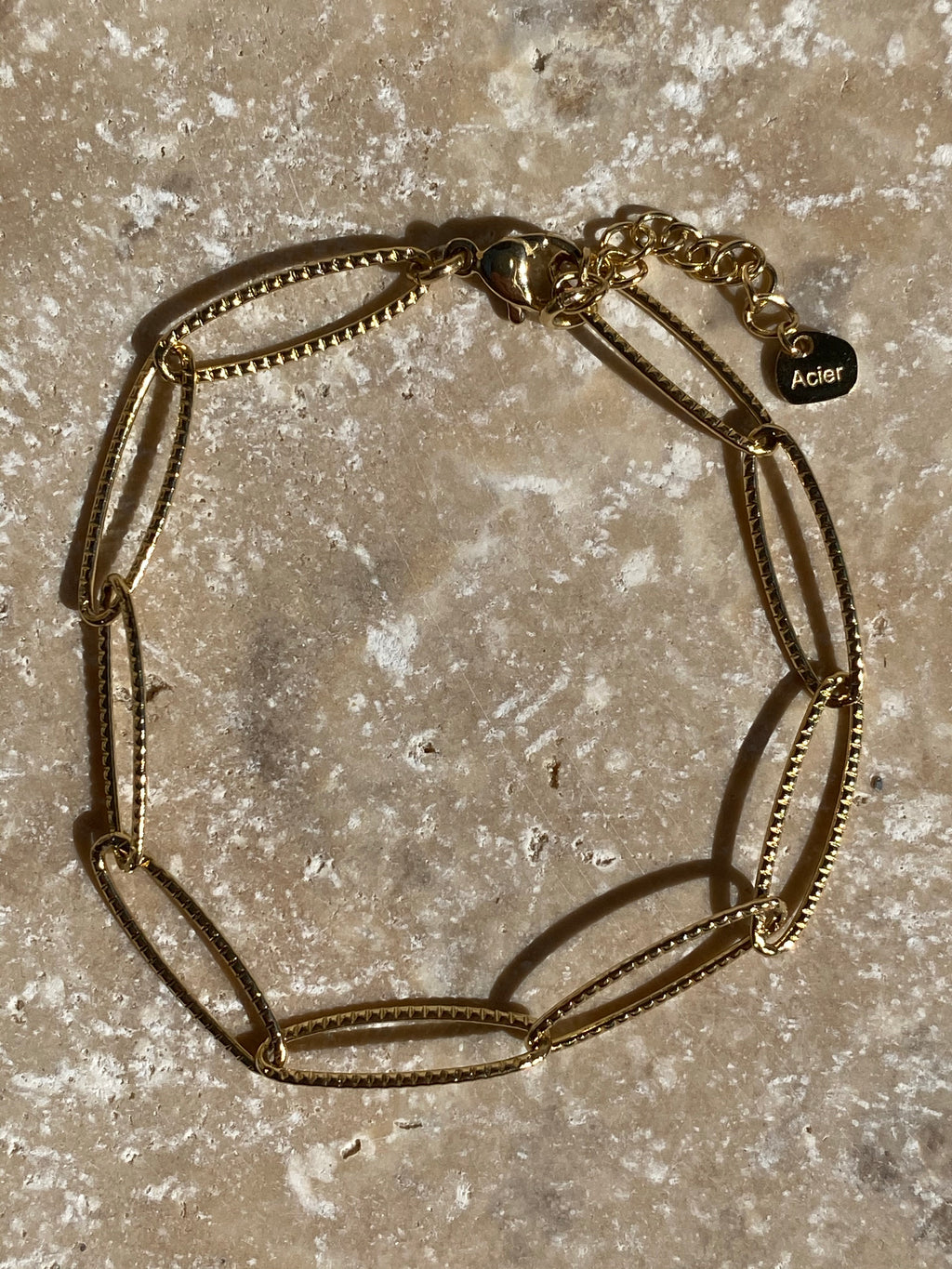 Bracelet, acier inoxydable, big maille Aurélie
