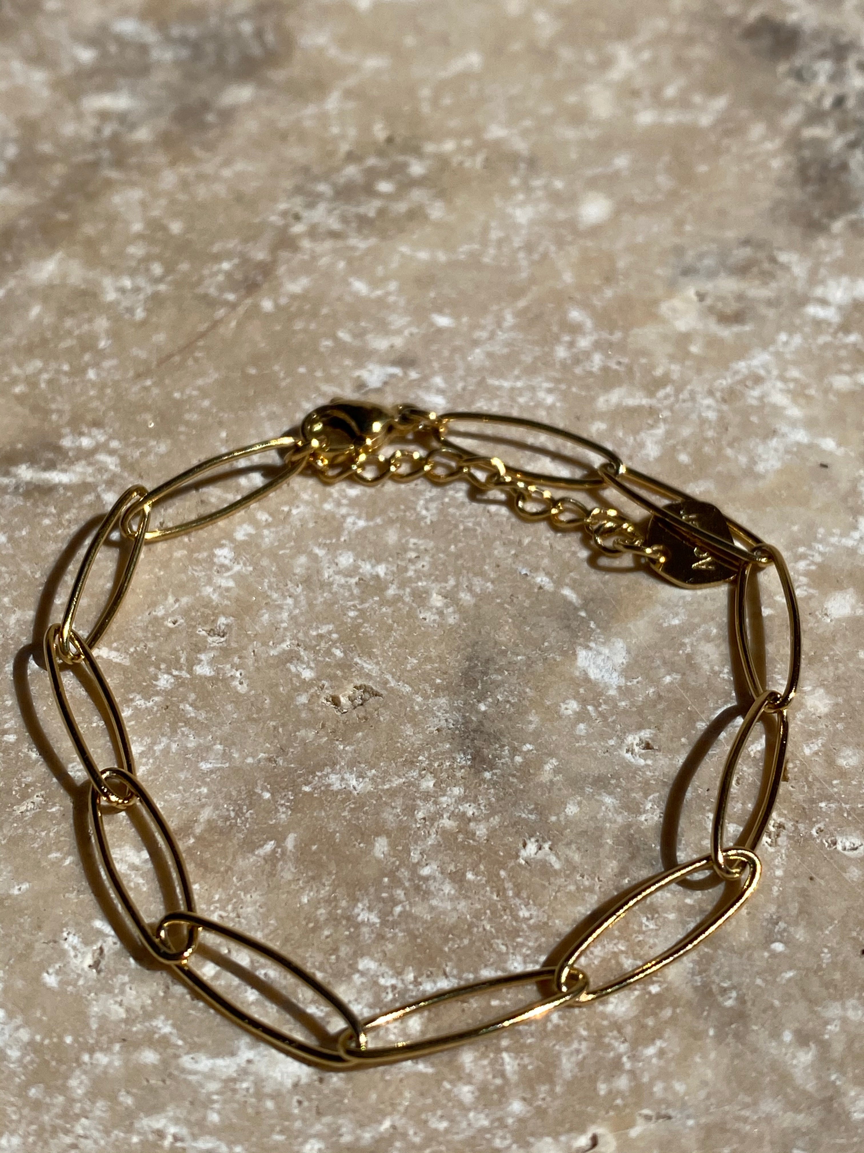 Bracelet, acier inoxydable, big maille Fanny