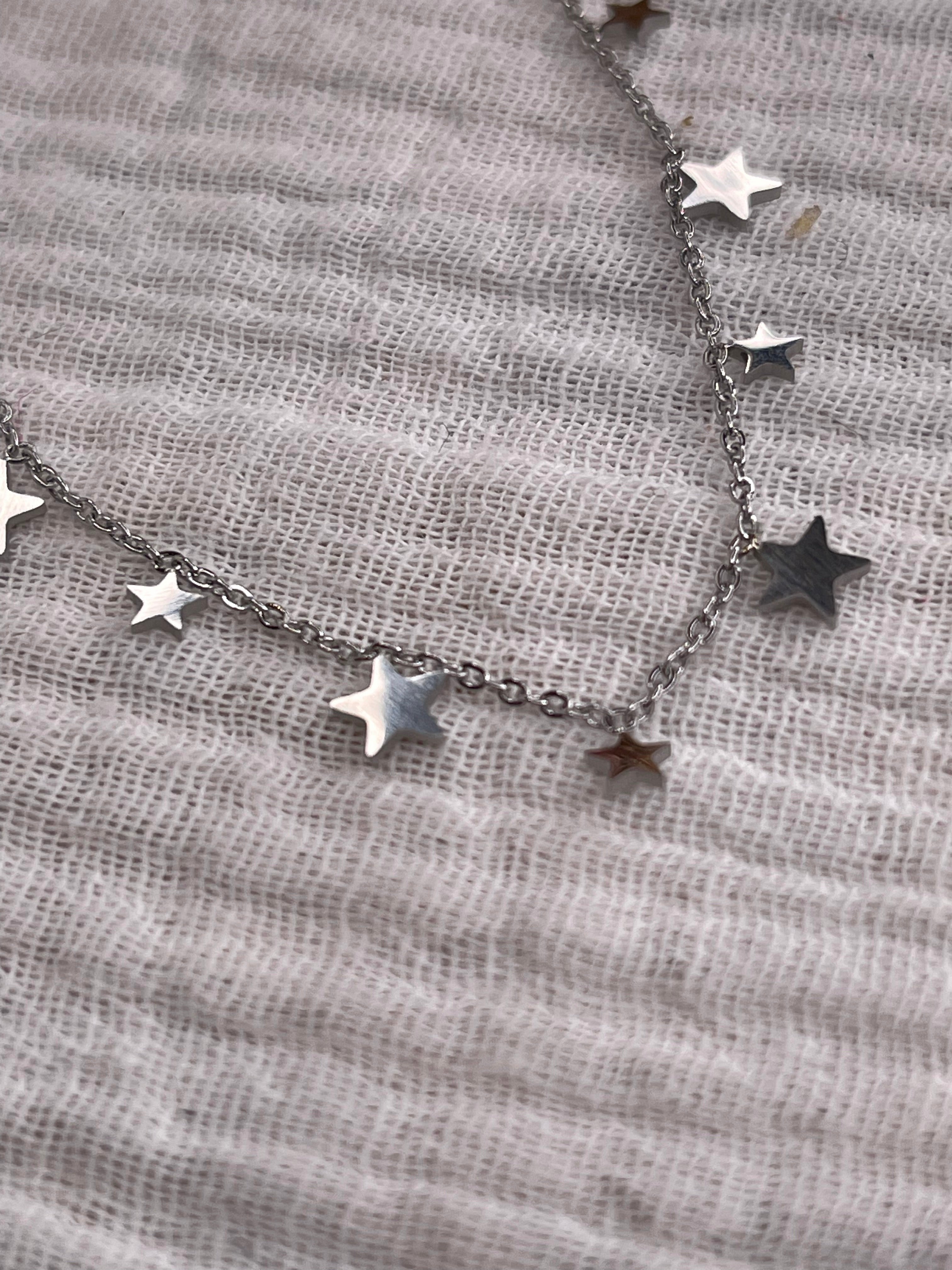Bracelet acier inoxydable, mini étoiles