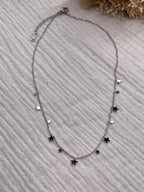 Collier fin, acier inoxydable, minis étoiles