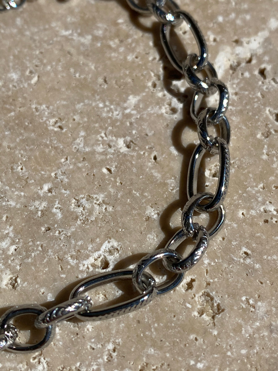 Bracelet, acier inoxydable, big maille Juliette