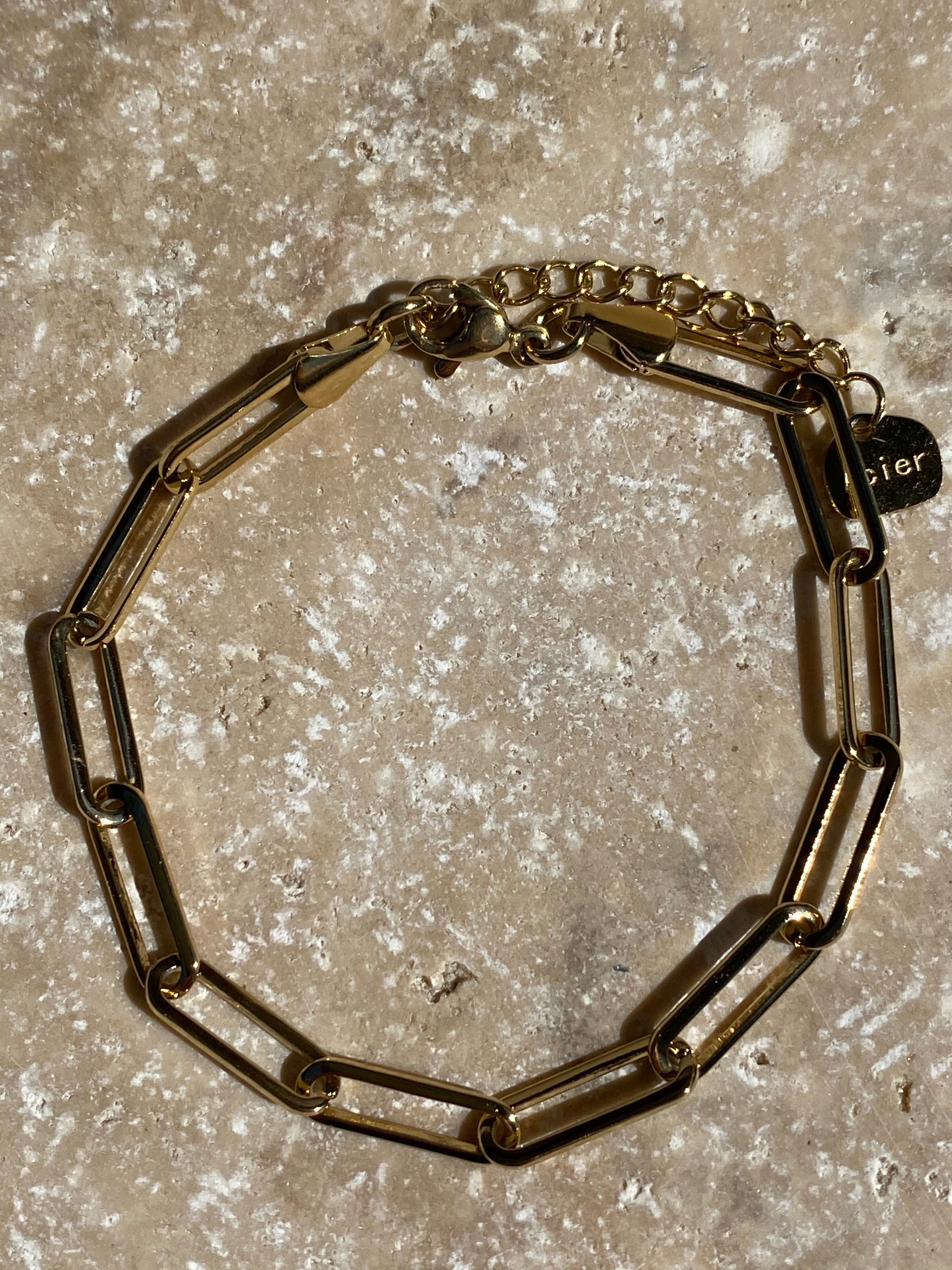 Bracelet, acier inoxydable, big maille Marie