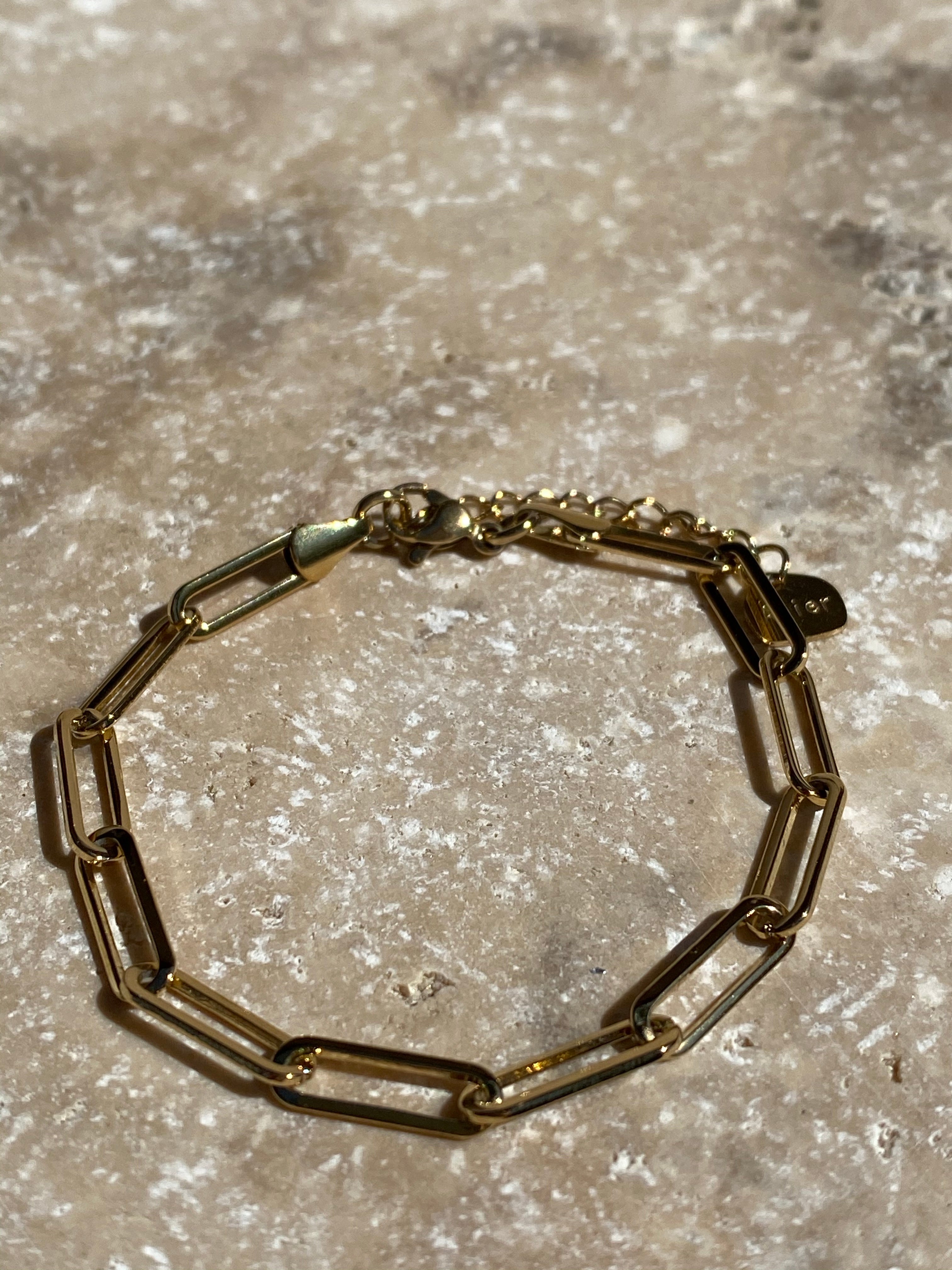 Bracelet, acier inoxydable, big maille Marie