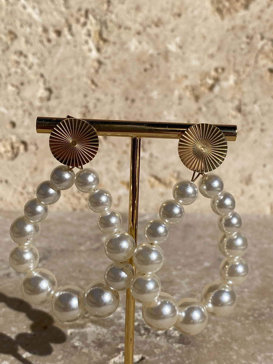 Boucles d’oreille Bubble, doré et perles de couleur