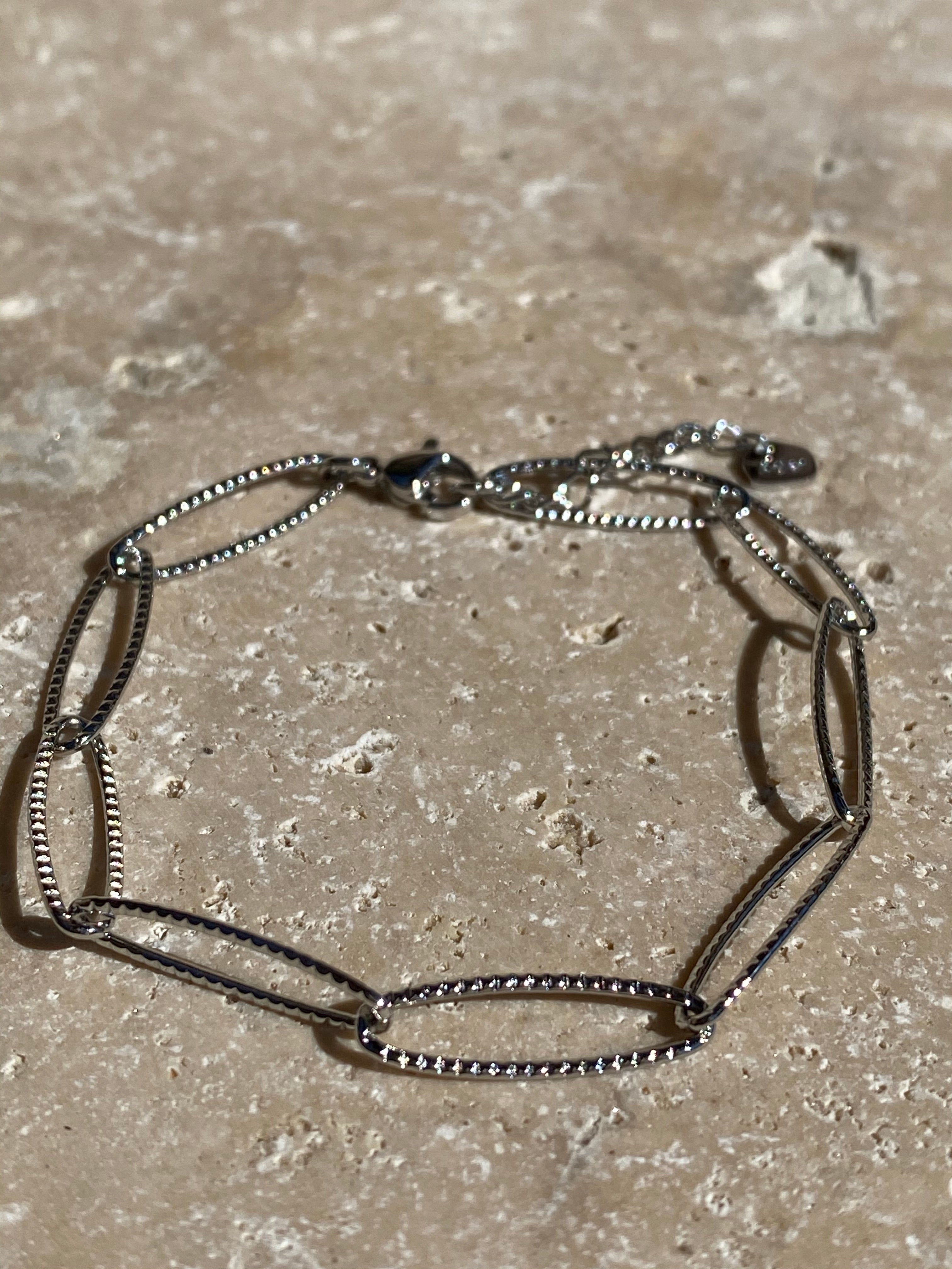 Bracelet, acier inoxydable, big maille Aurélie