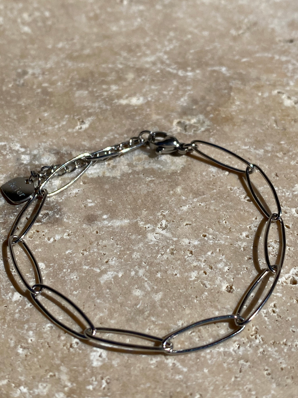 Bracelet, acier inoxydable, big maille Fanny