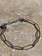 Bracelet, acier inoxydable, big maille Fanny