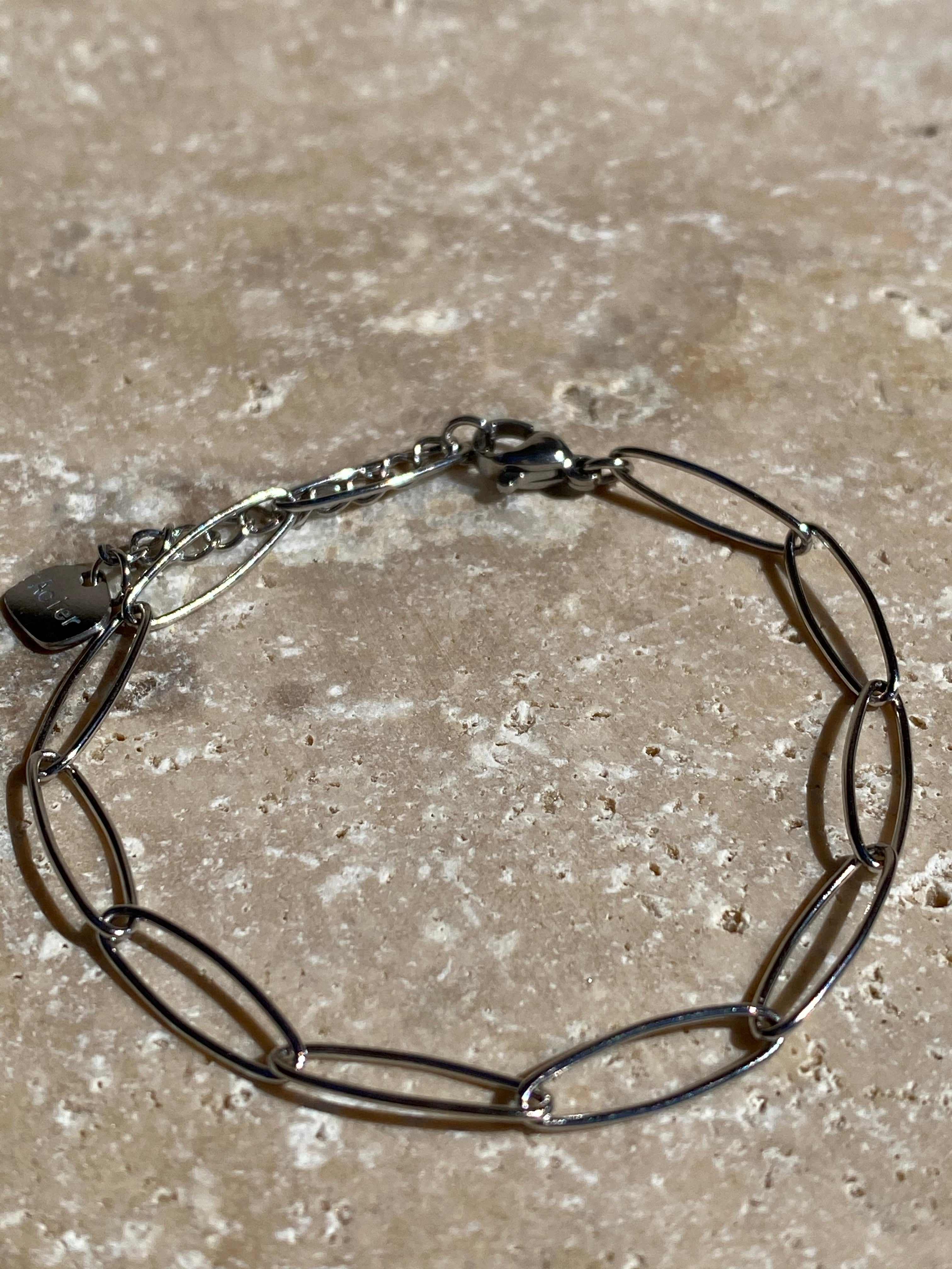 Bracelet, acier inoxydable, big maille Fanny