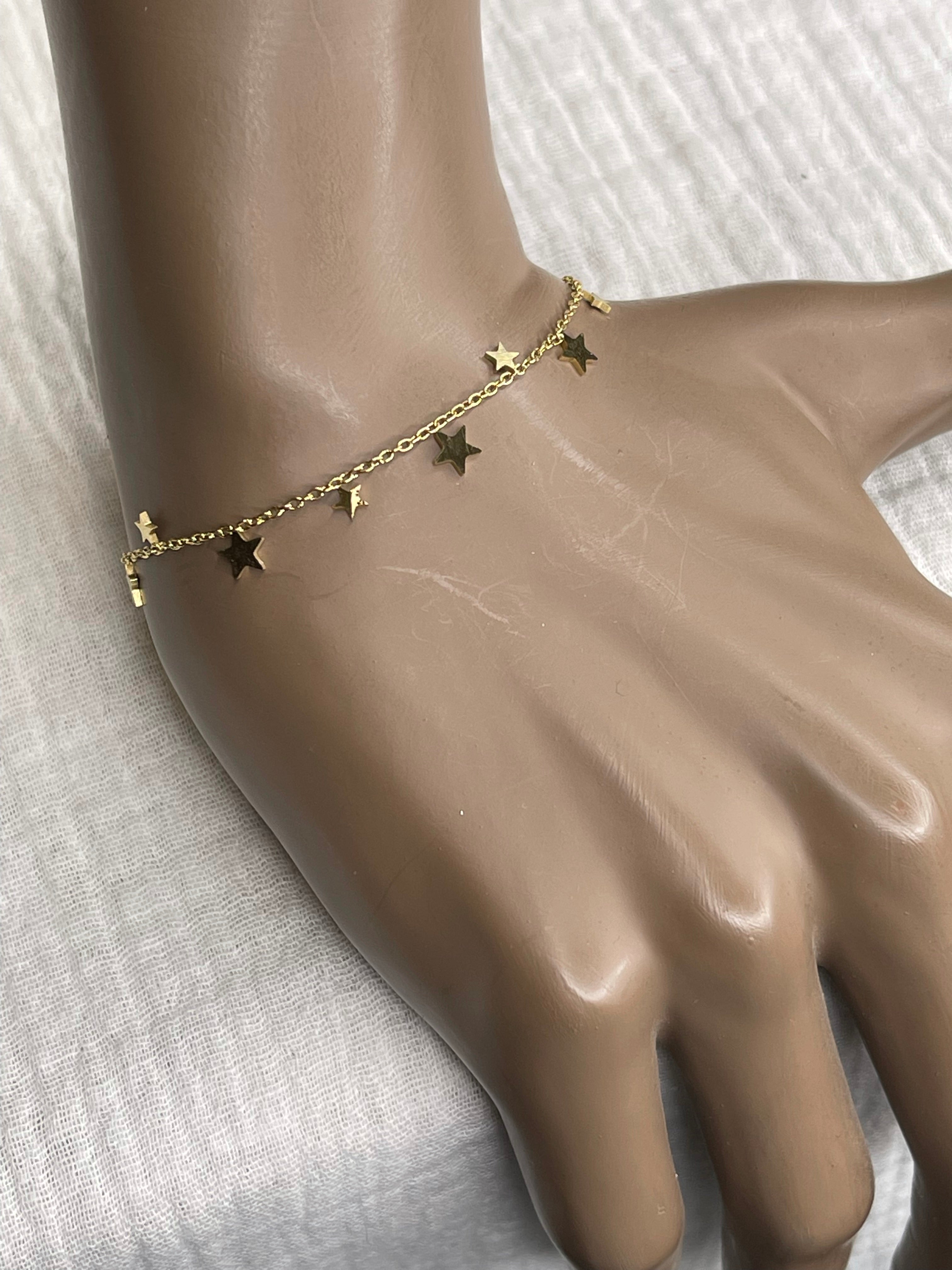 Bracelet acier inoxydable, mini étoiles